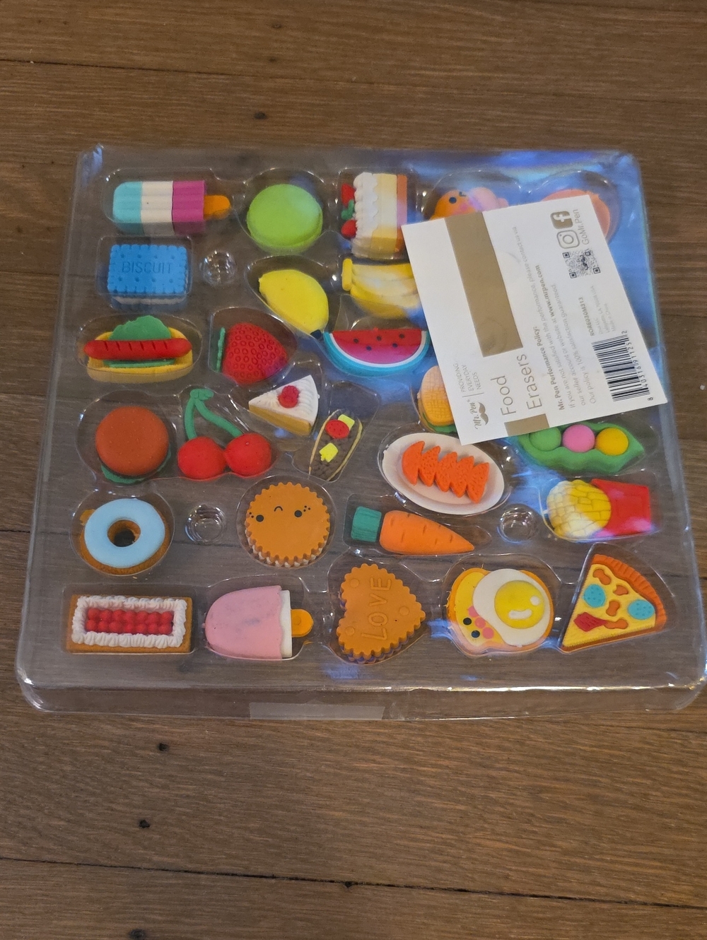 Assorted Food Eraser Set Of 30 - Multicolor Novelty Erasers